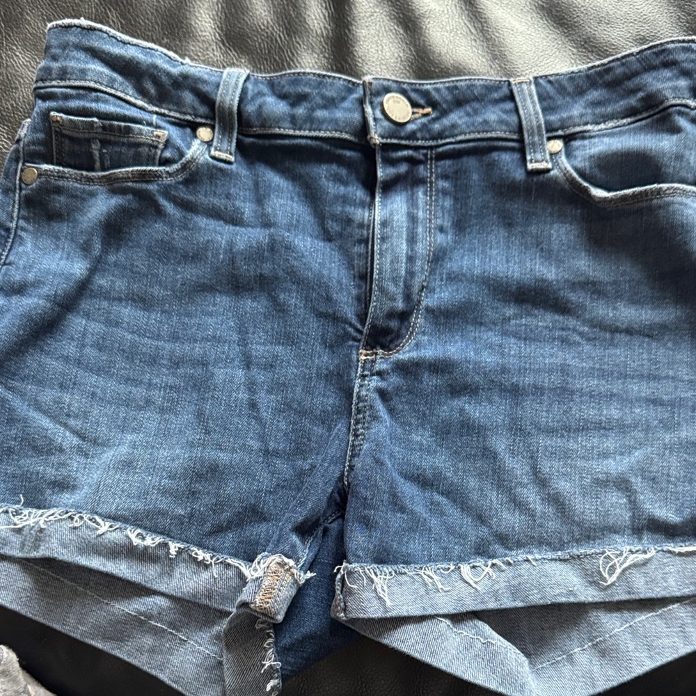 PAIGE Dark Blue Jean Shorts